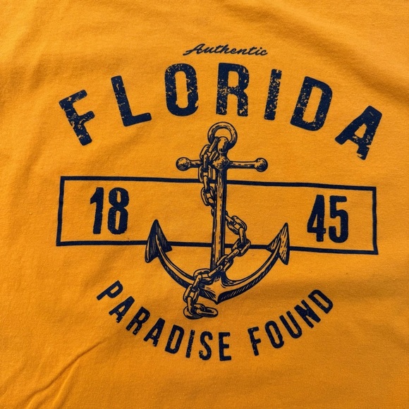 Men’s Florida Since 1845 Paradise Found Orange Cotton T-shirt XL - Picture 2 of 5